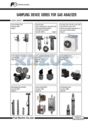 EDS3-1I datasheet - SAMPLING DEVICE SERIES FOR GAS ANALYZER