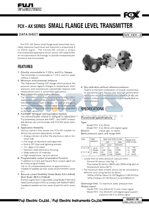 EDSX7-58 datasheet - FCX  AX SERIES SMALL FLANGE LEVEL TRANSMITTER