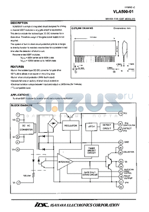 VLA500-01 datasheet - HYBRID IC DRIVER FOR IGBT MODULES