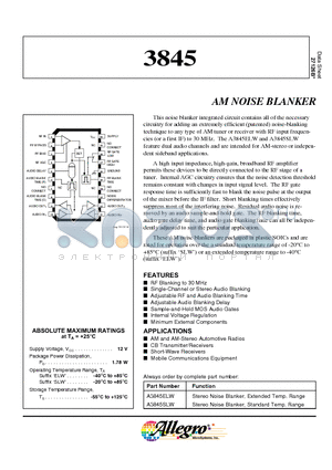 A3845 datasheet - AM NOISE BLANKER