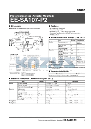 EE-SA107-P2 datasheet - Photomicrosensor (Actuator Mounted)