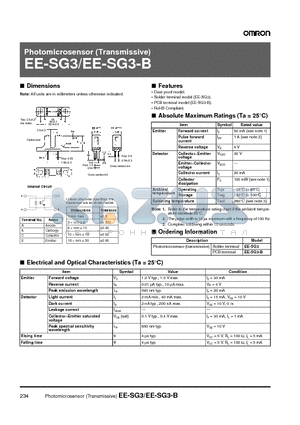 EE-SG3-B datasheet - Photomicrosensor (Transmissive)