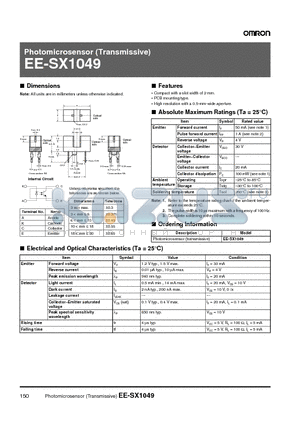 EE-SX1049 datasheet - Photomicrosensor (Transmissive)