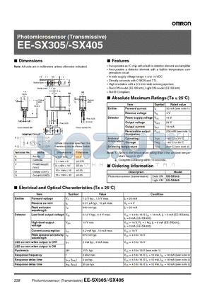 EE-SX405 datasheet - Photomicrosensor (Transmissive)