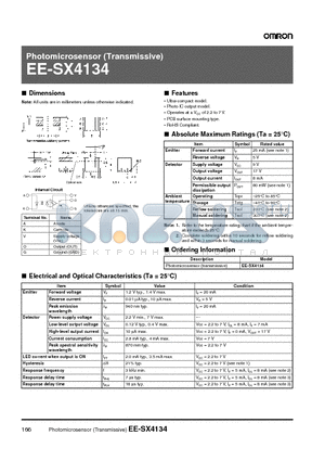 EE-SX4134 datasheet - Photomicrosensor (Transmissive)