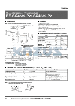 EE-SX3239-P2 datasheet - Photomicrosensor (Transmissive)