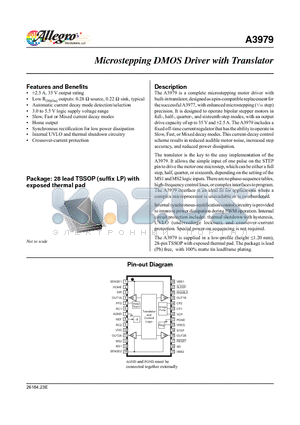 A3979_13 datasheet - Microstepping DMOS Driver with Translator