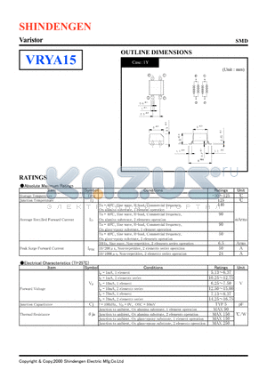 VRYA15 datasheet - Varistor