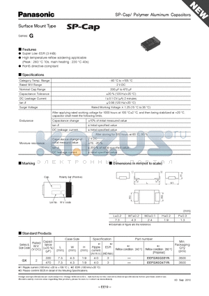 EEFGX0D331R datasheet - SP-Cap/ Polymer Aluminum Capacitors