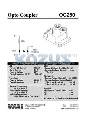 OC250 datasheet - Opto Coupler