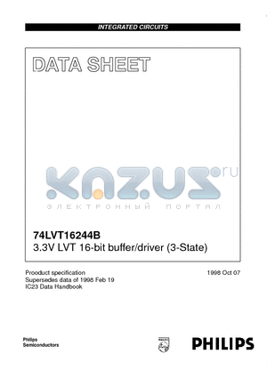 VT16244B-DGG datasheet - 3.3V LVT 16-bit buffer/driver 3-State