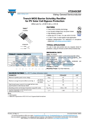 VT2045CBP_12 datasheet - Trench MOS Barrier Schottky Rectifier