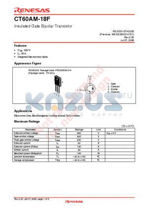 CT60AM-18F datasheet - Insulated Gate Bipolar Transistor