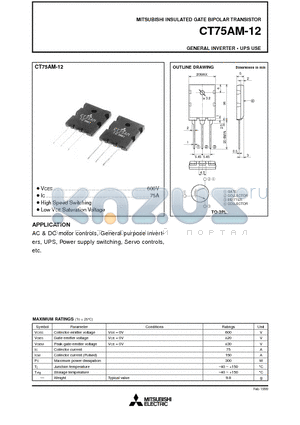 CT75AM-12 datasheet - GENERAL INVERTER . UPS USE