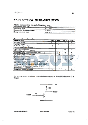 CT8020 datasheet - ELECTRICAL CHARACTERSTICS
