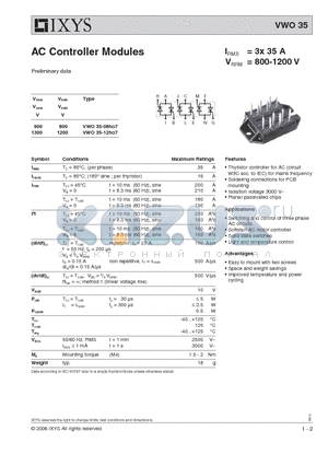 VWO35-08HO7 datasheet - AC Controller Modules