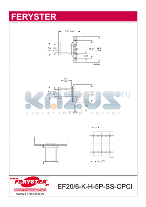 EF20-6-K-H-5P-SS-SPCI datasheet - COIL FORMER