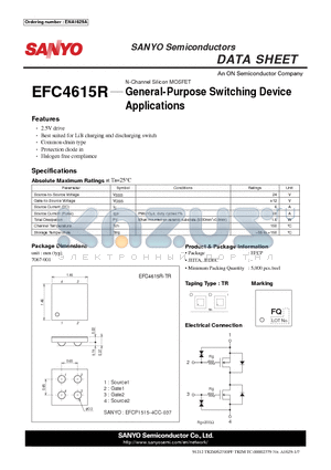 EFC4615R datasheet - General-Purpose Switching Device Applications