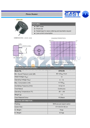 EFM-250 datasheet - Piezo Buzzer