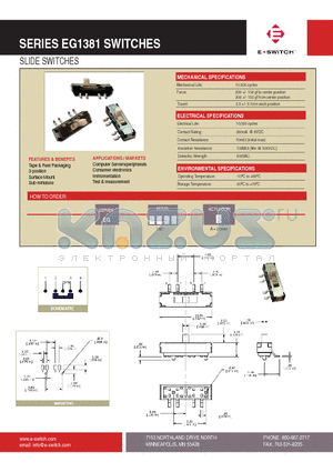 EG1381 datasheet - SLIDE SWITCHES