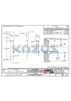 OED-EL-1556SN-RP datasheet - T-1.5mm DOMED RIGHT ANGLE, 940mm INFRARED EMITTER