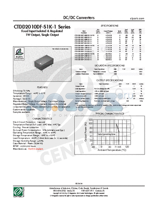 CTDD2010DF-0512-S1K-1 datasheet - DC/DC Converters