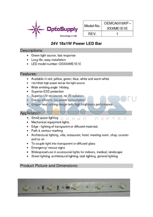 OEMCA0I18KP-XXXME1E1E datasheet - Green light source, fast response Long life, easy installation