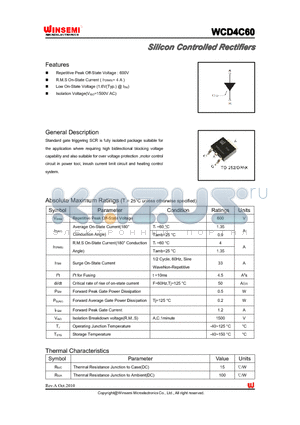 WCD4C60 datasheet - Silicon Controlled Rectifiers