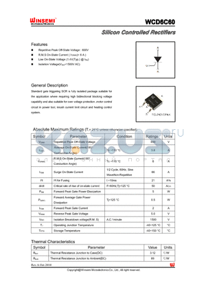 WCD6C60 datasheet - Silicon Controlled Rectifiers
