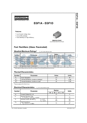 EGF1B datasheet - Fast Rectifiers (Glass Passivated)