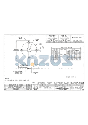 OFSB-4-85-01A datasheet - OPTICAL FIBER SUPPORT BASE