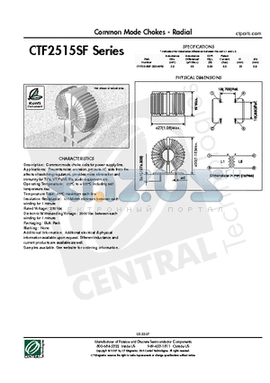 CTF2515SF-202M5R0 datasheet - Common Mode Chokes - Radial