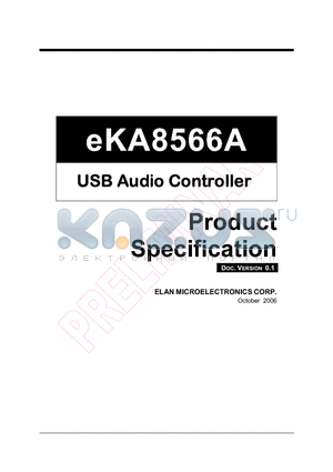 EKA8566A datasheet - USB Audio Controller