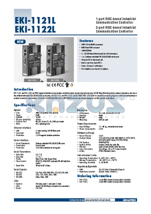 EKI-1122L datasheet - 1-port RISC-based Industrial Communication Controller