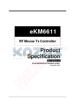 EKM6611 datasheet - RF Mouse Tx Controller