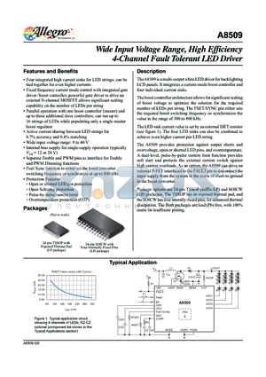 A8509 datasheet - Wide Input Voltage Range, High Efficiency