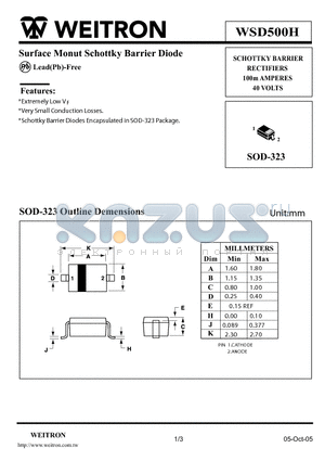 WSD500H datasheet - Surface Monut Schottky Barrier Diode