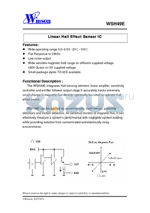 WSH49E datasheet - Linear Hall Effect Sensor IC