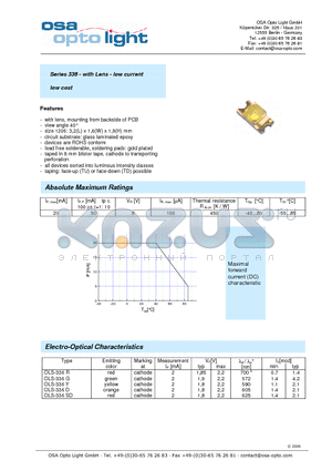 OLS-336G-X-TD datasheet - Series 336 - with Lens - low current low cost