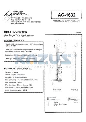 AC-1632 datasheet - CCFL INVERTER