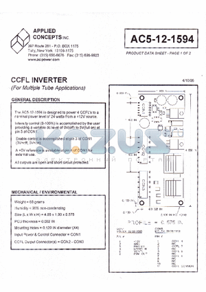 AC5-12-1594 datasheet - CCFL INVERTER