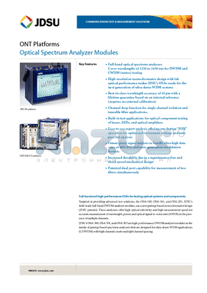 ONT-506 datasheet - Optical Spectrum Analyzer Modules