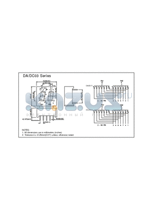 DA03 datasheet - 1. All dimensions are in millimeters (inches)  2. Tolerance is a0.25mm(0.01