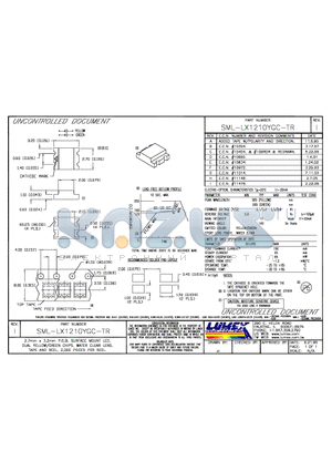 SML-LX1210YGC-TR datasheet - 2.7mm x 3.2mm P.C.B. SURFACE MOUNT LED