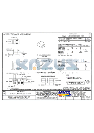 SML-LXF0805SIC-TR datasheet - 2.0mm x 1.25mm SURFACE MOUNT LED