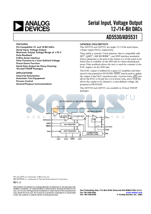 AD5530 datasheet - Serial Input, Voltage Output 12-/14-Bit DACs