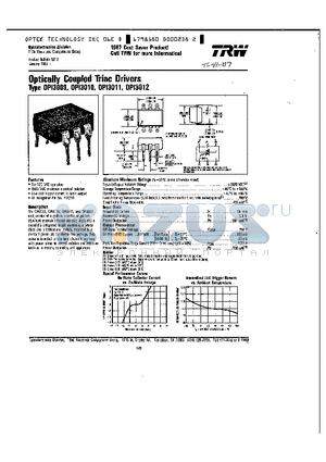 OPI3009 datasheet - Optically Coupled Triac Drivers