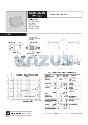 DAT15073 datasheet - Attenuator 1 Section