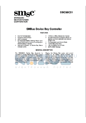 DBC98C51 datasheet - SMBus Device Bay Controller