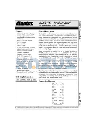 EL6247C datasheet - 3-Ch Laser Diode Driver  Oscillator